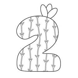 Dessin à colorier: Chiffre 2 (Apprentissage et Éducation) #221316 - Coloriages à Imprimer Gratuits