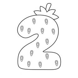 Dessin à colorier: Chiffre 2 (Apprentissage et Éducation) #221317 - Coloriages à Imprimer Gratuits