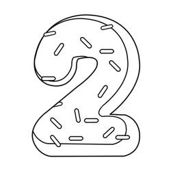 Dessin à colorier: Chiffre 2 (Apprentissage et Éducation) #221318 - Coloriages à Imprimer Gratuits