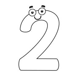 Dessin à colorier: Chiffre 2 (Apprentissage et Éducation) #221319 - Coloriages à Imprimer Gratuits