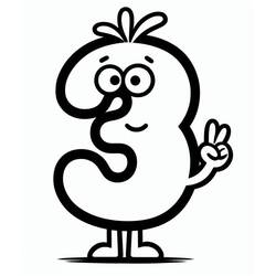 Dessin à colorier: Chiffre 3 (Apprentissage et Éducation) #221333 - Coloriages à Imprimer Gratuits