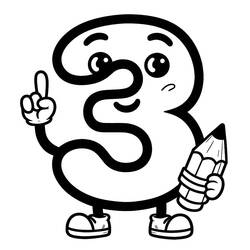 Dessins à colorier: Chiffre 3 - Coloriages à Imprimer Gratuits