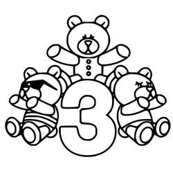 Dessin à colorier: Chiffre 3 (Apprentissage et Éducation) #221338 - Coloriages à Imprimer Gratuits