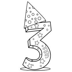 Dessin à colorier: Chiffre 3 (Apprentissage et Éducation) #221340 - Coloriages à Imprimer Gratuits
