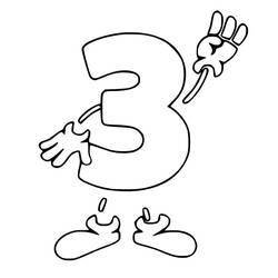 Dessin à colorier: Chiffre 3 (Apprentissage et Éducation) #221341 - Coloriages à Imprimer Gratuits
