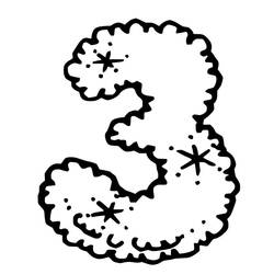 Dessin à colorier: Chiffre 3 (Apprentissage et Éducation) #221342 - Coloriages à Imprimer Gratuits