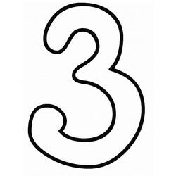 Dessin à colorier: Chiffre 3 (Apprentissage et Éducation) #221345 - Coloriages à Imprimer Gratuits