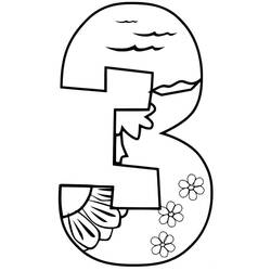 Dessin à colorier: Chiffre 3 (Apprentissage et Éducation) #221347 - Coloriages à Imprimer Gratuits