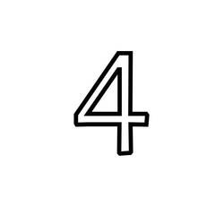 Dessin à colorier: Chiffre 4 (Apprentissage et Éducation) #221358 - Coloriages à Imprimer Gratuits