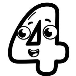 Dessin à colorier: Chiffre 4 (Apprentissage et Éducation) #221361 - Coloriages à Imprimer Gratuits