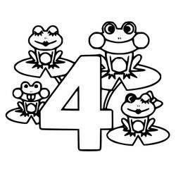 Dessin à colorier: Chiffre 4 (Apprentissage et Éducation) #221362 - Coloriages à Imprimer Gratuits