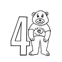 Dessin à colorier: Chiffre 4 (Apprentissage et Éducation) #221367 - Coloriages à Imprimer Gratuits