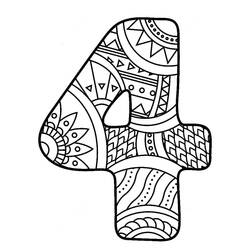 Dessin à colorier: Chiffre 4 (Apprentissage et Éducation) #221379 - Coloriages à Imprimer Gratuits