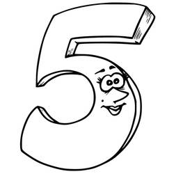 Dessin à colorier: Chiffre 5 (Apprentissage et Éducation) #221395 - Coloriages à Imprimer Gratuits