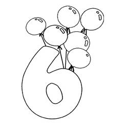 Dessin à colorier: Chiffre 6 (Apprentissage et Éducation) #221415 - Coloriages à Imprimer Gratuits