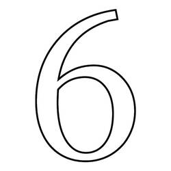 Dessin à colorier: Chiffre 6 (Apprentissage et Éducation) #221423 - Coloriages à Imprimer Gratuits