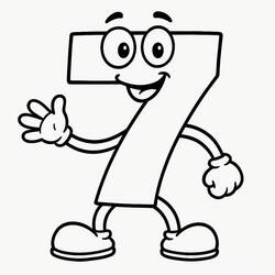 Dessin à colorier: Chiffre 7 (Apprentissage et Éducation) #221428 - Coloriages à Imprimer Gratuits