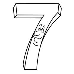 Dessin à colorier: Chiffre 7 (Apprentissage et Éducation) #221435 - Coloriages à Imprimer Gratuits