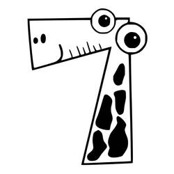 Dessin à colorier: Chiffre 7 (Apprentissage et Éducation) #221437 - Coloriages à Imprimer Gratuits