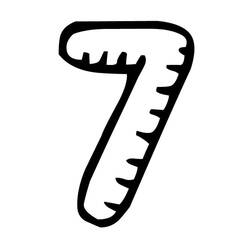 Dessin à colorier: Chiffre 7 (Apprentissage et Éducation) #221438 - Coloriages à Imprimer Gratuits