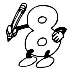 Coloriage Chiffre 8 (Apprentissage et Éducation) #221458 à imprimer et colorier