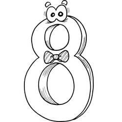 Coloriage Chiffre 8 (Apprentissage et Éducation) #221462 à imprimer et colorier