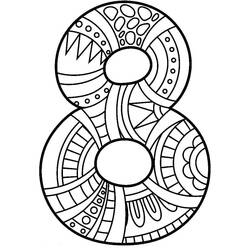 Coloriage Chiffre 8 (Apprentissage et Éducation) #221471 à imprimer et colorier