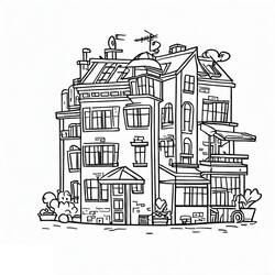 Dessin à colorier: Appartement (Bâtiments et Architecture) #189303 - Coloriages à Imprimer Gratuits