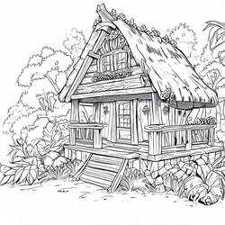 Dessin à colorier: Cabane (Bâtiments et Architecture) #185526 - Coloriages à Imprimer Gratuits