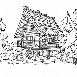 Dessin à colorier: Cabane (Bâtiments et Architecture) #185539 - Coloriages à Imprimer Gratuits