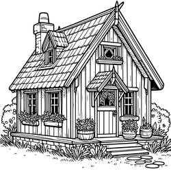 Coloriage Chalet (Bâtiments et Architecture) #212643 à imprimer et colorier