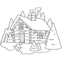 Coloriage Chalet (Bâtiments et Architecture) #212648 à imprimer et colorier