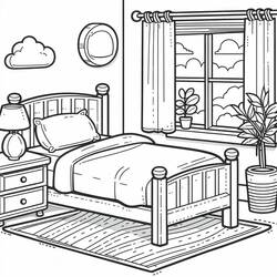 Dessin à colorier: Chambre (Bâtiments et Architecture) #203876 - Coloriages à Imprimer Gratuits