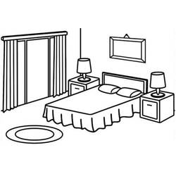 Dessin à colorier: Chambre (Bâtiments et Architecture) #203881 - Coloriages à Imprimer Gratuits