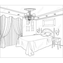 Dessin à colorier: Chambre (Bâtiments et Architecture) #203886 - Coloriages à Imprimer Gratuits