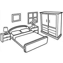 Dessin à colorier: Chambre (Bâtiments et Architecture) #203890 - Coloriages à Imprimer Gratuits
