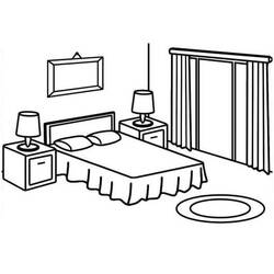 Dessin à colorier: Chambre (Bâtiments et Architecture) #203892 - Coloriages à Imprimer Gratuits