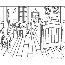 Dessin à colorier: Chambre (Bâtiments et Architecture) #63397 - Coloriages à imprimer