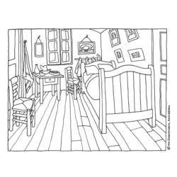 Dessin à colorier: Chambre (Bâtiments et Architecture) #63451 - Coloriages à imprimer