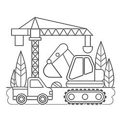 Dessin à colorier: Chantier (Bâtiments et Architecture) #220889 - Coloriages à Imprimer Gratuits