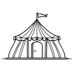 Dessin à colorier: Chapiteau de Cirque (Bâtiments et Architecture) #219456 - Coloriages à Imprimer Gratuits