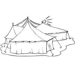 Dessin à colorier: Chapiteau de Cirque (Bâtiments et Architecture) #219459 - Coloriages à Imprimer Gratuits