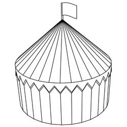 Dessin à colorier: Chapiteau de Cirque (Bâtiments et Architecture) #219460 - Coloriages à Imprimer Gratuits