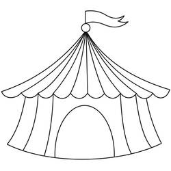 Dessin à colorier: Chapiteau de Cirque (Bâtiments et Architecture) #219461 - Coloriages à Imprimer Gratuits