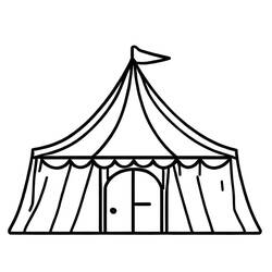 Dessin à colorier: Chapiteau de Cirque (Bâtiments et Architecture) #219464 - Coloriages à Imprimer Gratuits