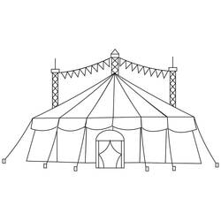 Dessin à colorier: Chapiteau de Cirque (Bâtiments et Architecture) #219465 - Coloriages à Imprimer Gratuits
