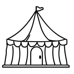 Dessin à colorier: Chapiteau de Cirque (Bâtiments et Architecture) #219466 - Coloriages à Imprimer Gratuits