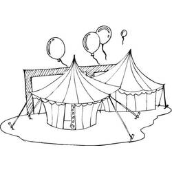 Dessin à colorier: Chapiteau de Cirque (Bâtiments et Architecture) #219467 - Coloriages à Imprimer Gratuits