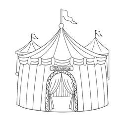 Dessin à colorier: Chapiteau de Cirque (Bâtiments et Architecture) #219468 - Coloriages à Imprimer Gratuits