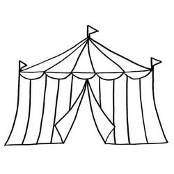 Dessin à colorier: Chapiteau de Cirque (Bâtiments et Architecture) #219469 - Coloriages à Imprimer Gratuits